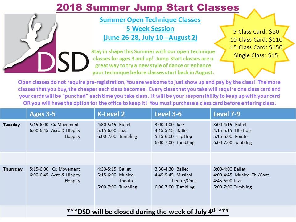 Jump Start Schedule Week 1 June 26 28